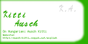 kitti ausch business card